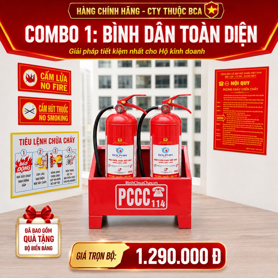 Combo bình chữa cháy hộ kinh doanh 1: Bình Dân Toàn Diện